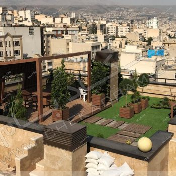 طرح آلاچیق پشت بام ،تصاویر روف گاردن ،پروژه بام سبز-آلاچیق آقای هندی سال ۱۳۹۶