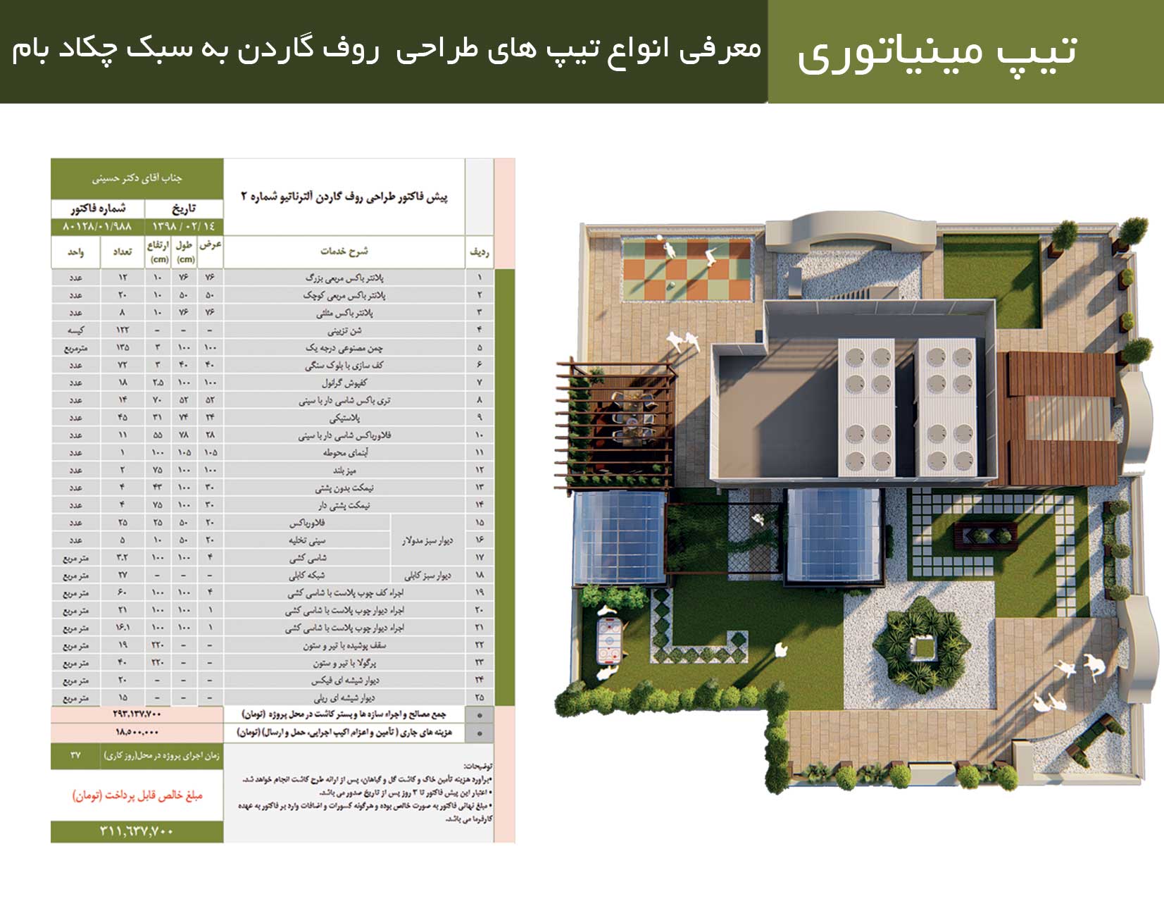 قیمت روف گاردن مینیاتوری